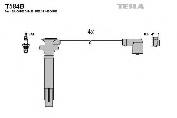 Комплект дротів запалення TESLA T584B