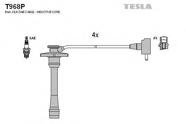 Комплект дротів запалення TESLA T968P