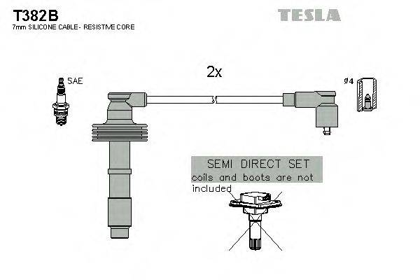 Комплект дротів запалення TESLA T382B