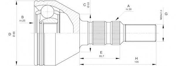 Шарнірний комплект, приводний вал OPEN PARTS CVJ5440.10