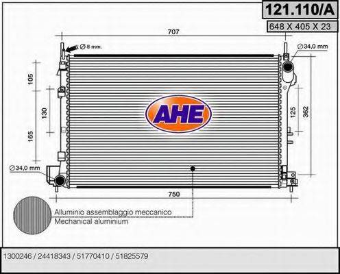 Радіатор, охолодження двигуна AHE 121.110/A