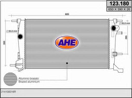 AHE 123180 Радіатор, охолодження двигуна