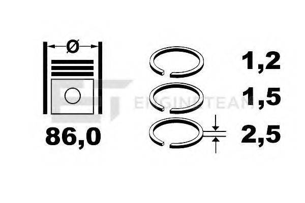 Комплект поршневих кілець ET ENGINETEAM R1007400