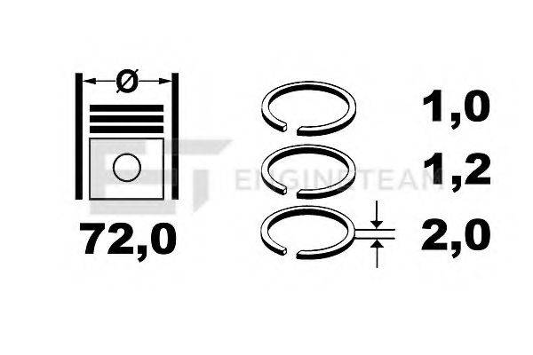 Комплект поршневих кілець ET ENGINETEAM R1009400