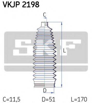 Комплект пильника, рульове управління SKF VKJP 2198