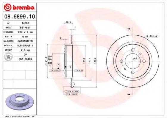 BREMBO 08689910 Гальмівний диск