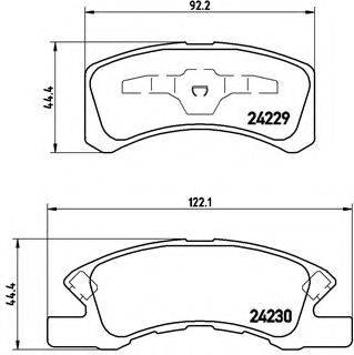 Комплект гальмівних колодок, дискове гальмо BREMBO P 16 011