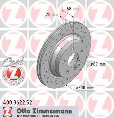 Гальмівний диск ZIMMERMANN 400.3622.52