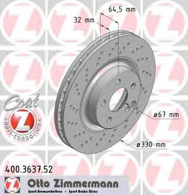 Гальмівний диск ZIMMERMANN 400.3637.52