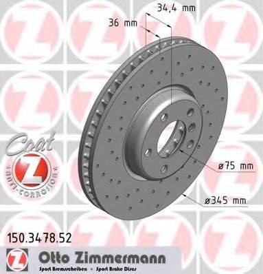 Гальмівний диск ZIMMERMANN 150.3478.52