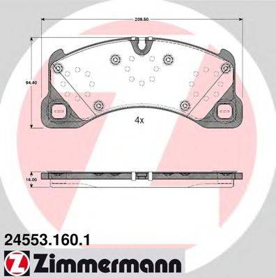 Комплект гальмівних колодок, дискове гальмо ZIMMERMANN 24553.160.1