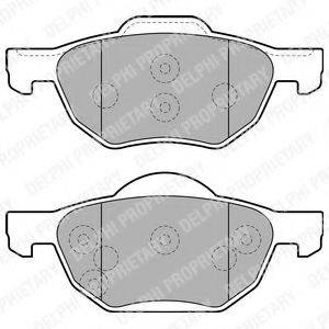 Комплект гальмівних колодок, дискове гальмо DELPHI LP1862