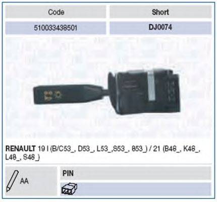 Вимикач на колонці кермового керування MAGNETI MARELLI 510033438501